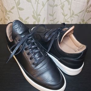 Filling Pieces Low Top Black Nappa Leather